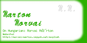 marton morvai business card